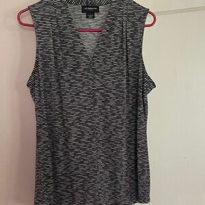 Liz Claiborne Black and White Striped Tank Top